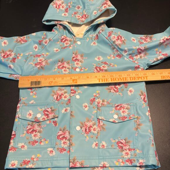 Powell Craft Raincoat Blue Floral Girls Size 2-3 - Picture 3 of 6